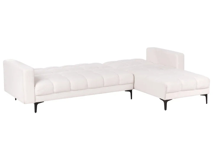 Modular Corner Sofa Bed 4 Seater Boucle White Yosef