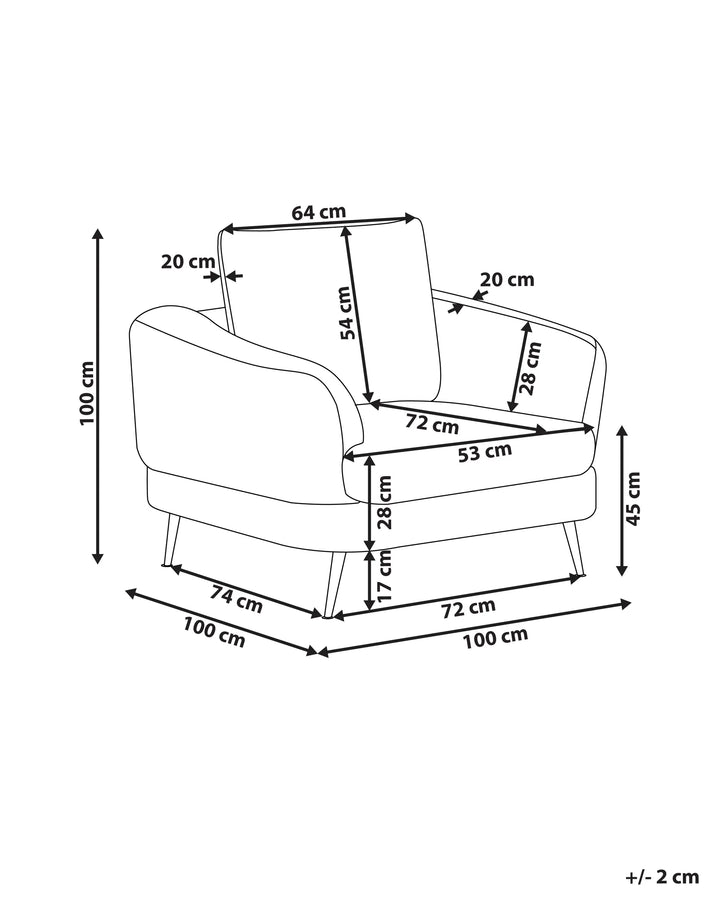 Armchair Fabric Off-White Kaisa