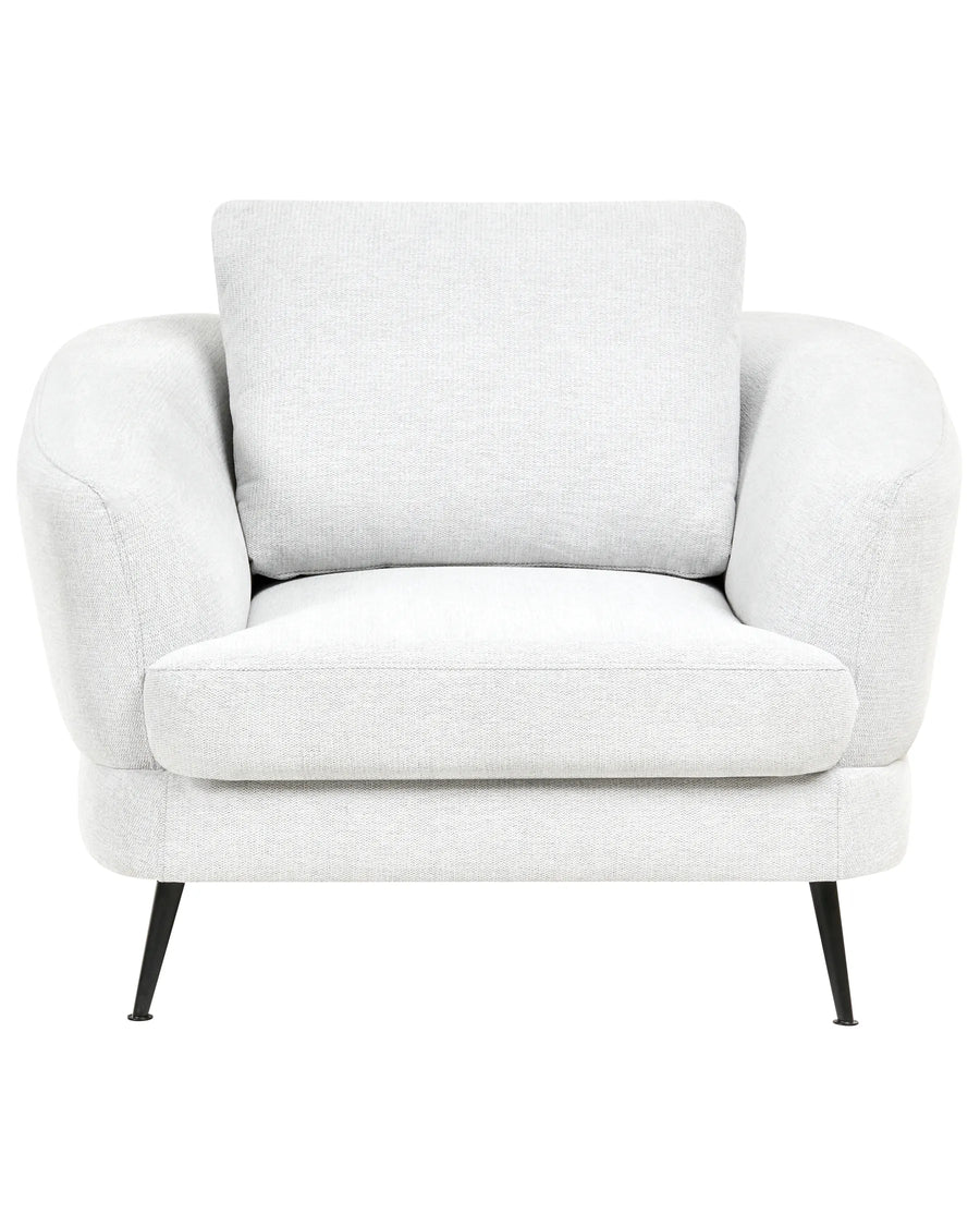 White armchair with a pillow on a white background
