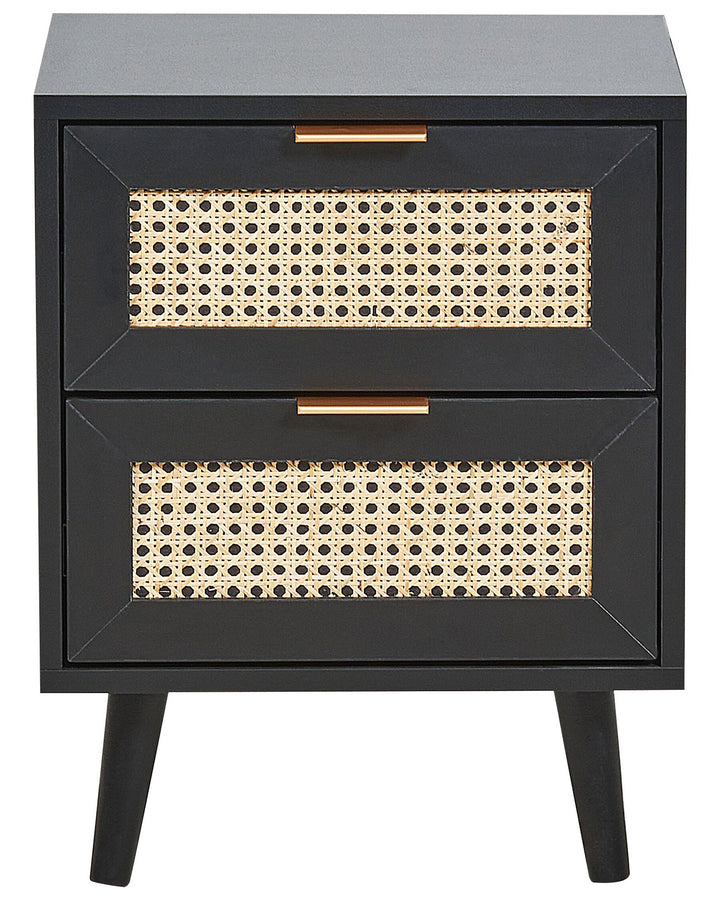 2 Drawer Bedside Table Black Keniel