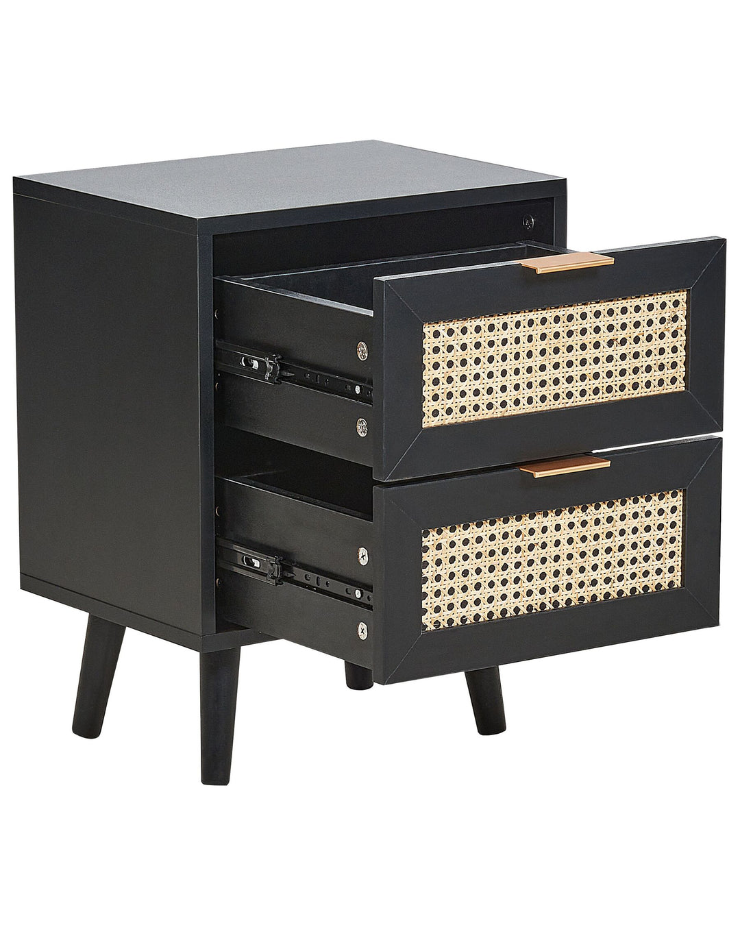 2 Drawer Bedside Table Black Keniel