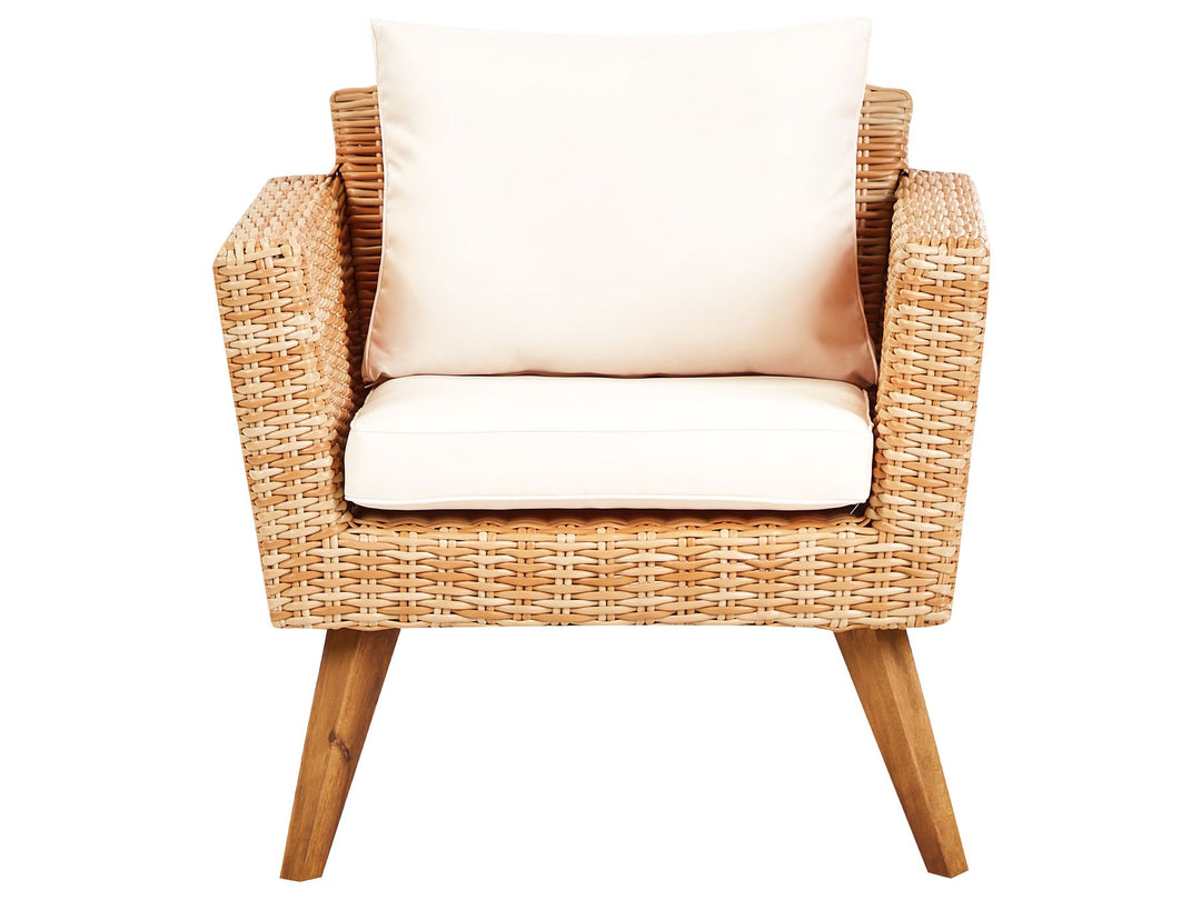 Vittoria Garden Lounge Set with Table 4 Seater PE Rattan Off-White