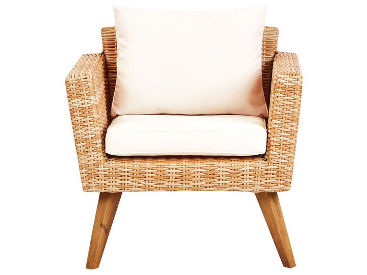 Vittoria Garden Lounge Set with Table 4 Seater PE Rattan Off-White