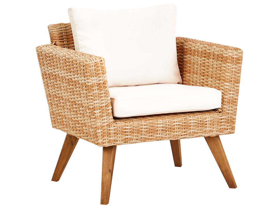 Vittoria Garden Lounge Set with Table 4 Seater PE Rattan Off-White