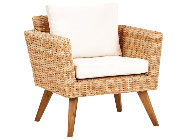Vittoria Garden Lounge Set with Table 4 Seater PE Rattan Off-White