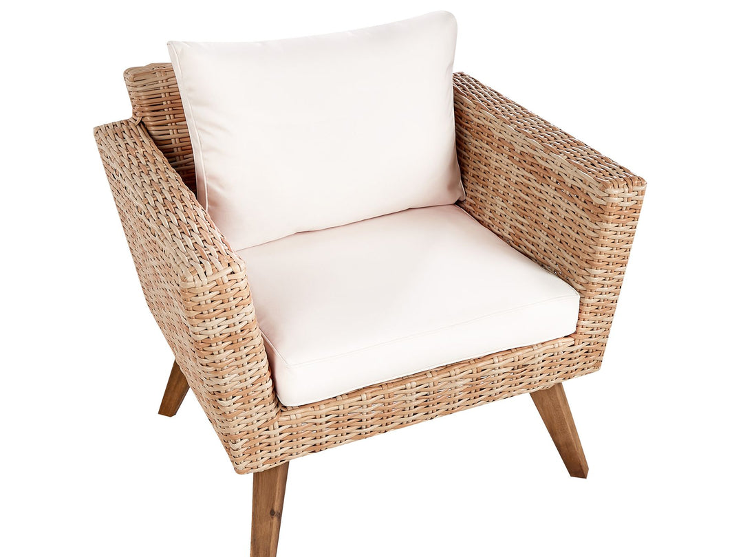 Vittoria Garden Lounge Set with Table 4 Seater PE Rattan Off-White