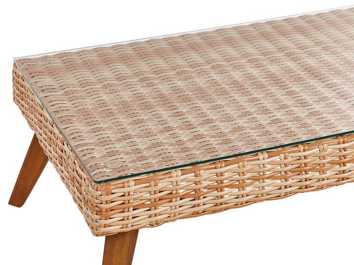 Vittoria Garden Lounge Set with Table 4 Seater PE Rattan Off-White