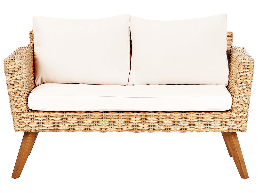 Vittoria Garden Lounge Set with Table 4 Seater PE Rattan Off-White