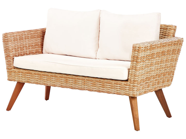 Vittoria Garden Lounge Set with Table 4 Seater PE Rattan Off-White