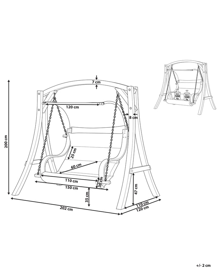 Aprilia Patio Swing Wood Brown