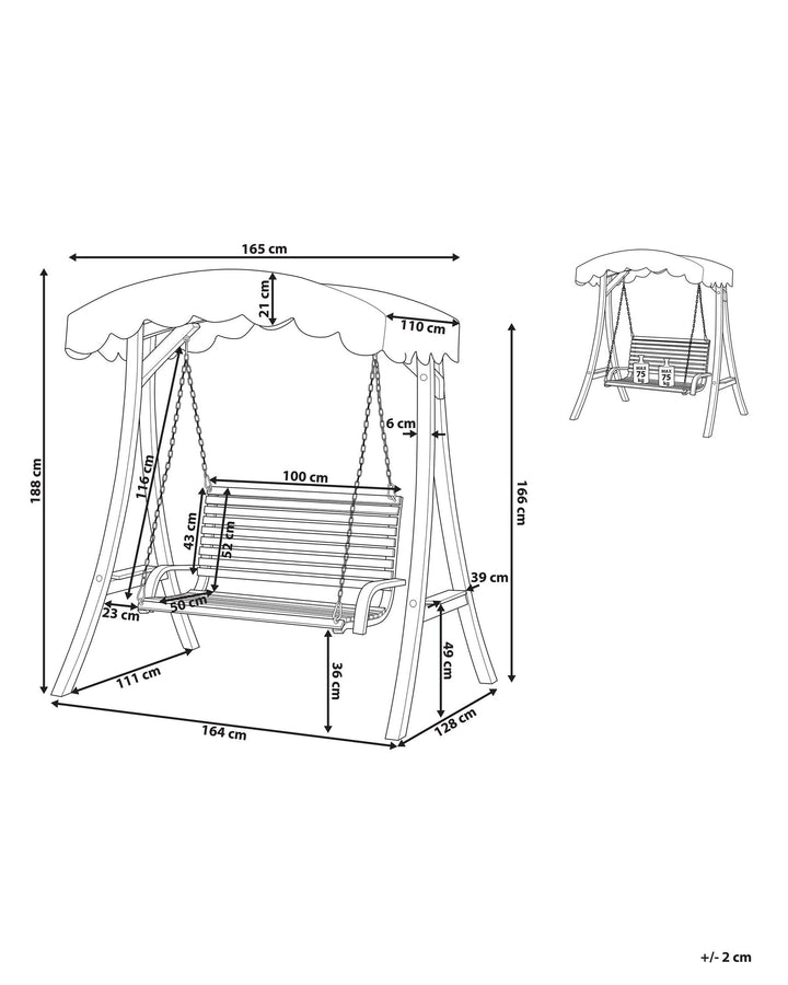 Andria Patio Swing Wood Brown
