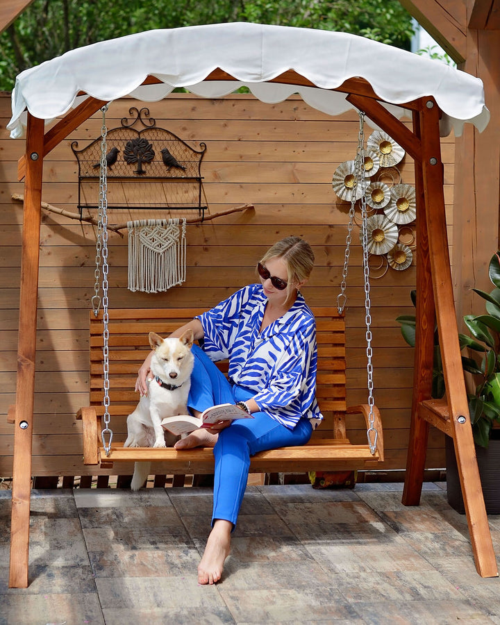 Andria Patio Swing Wood Brown
