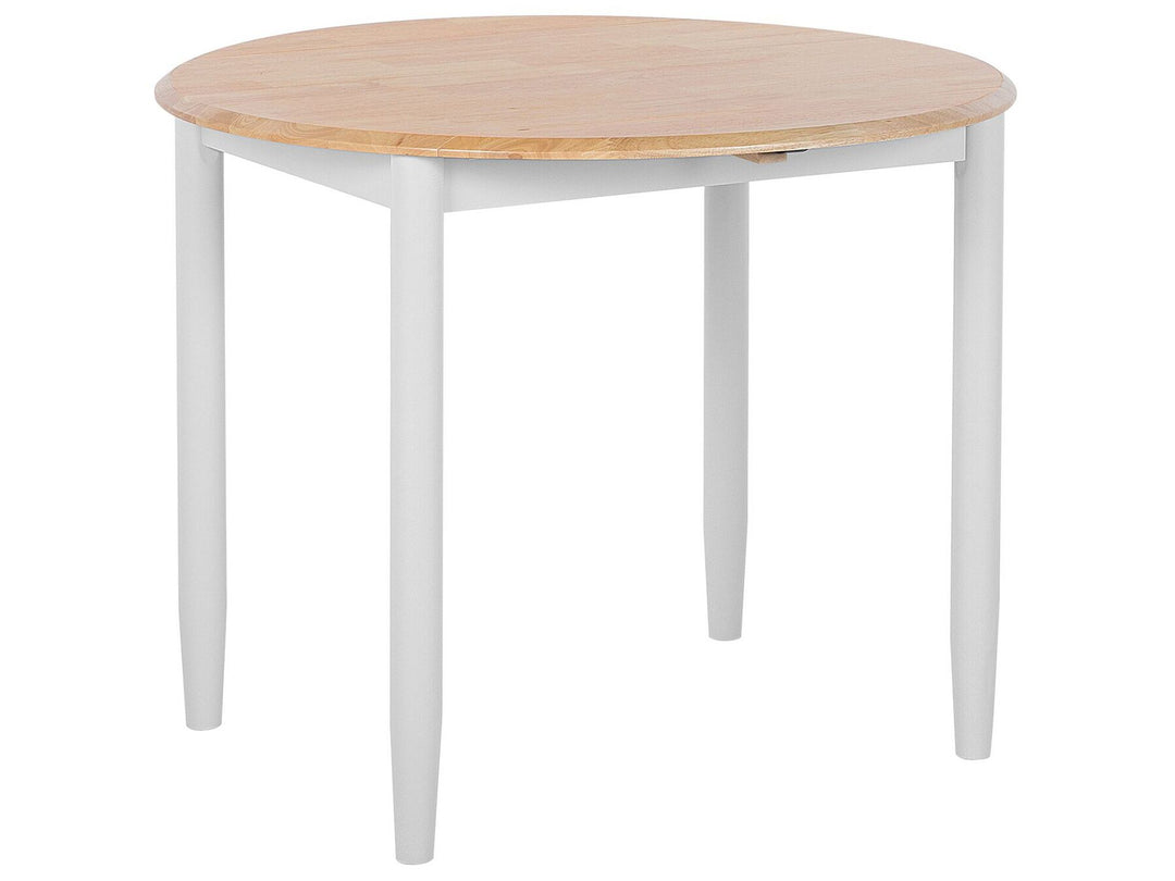 Omaha Extending Wooden Dining Table ⌀ 6192 cm Light Wood with Light Grey