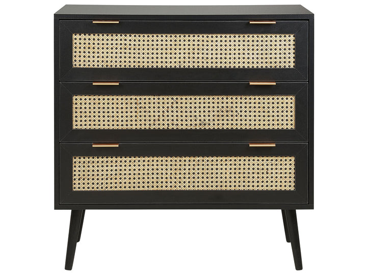 Flemingdon Rattan 3 Drawer Chest Black