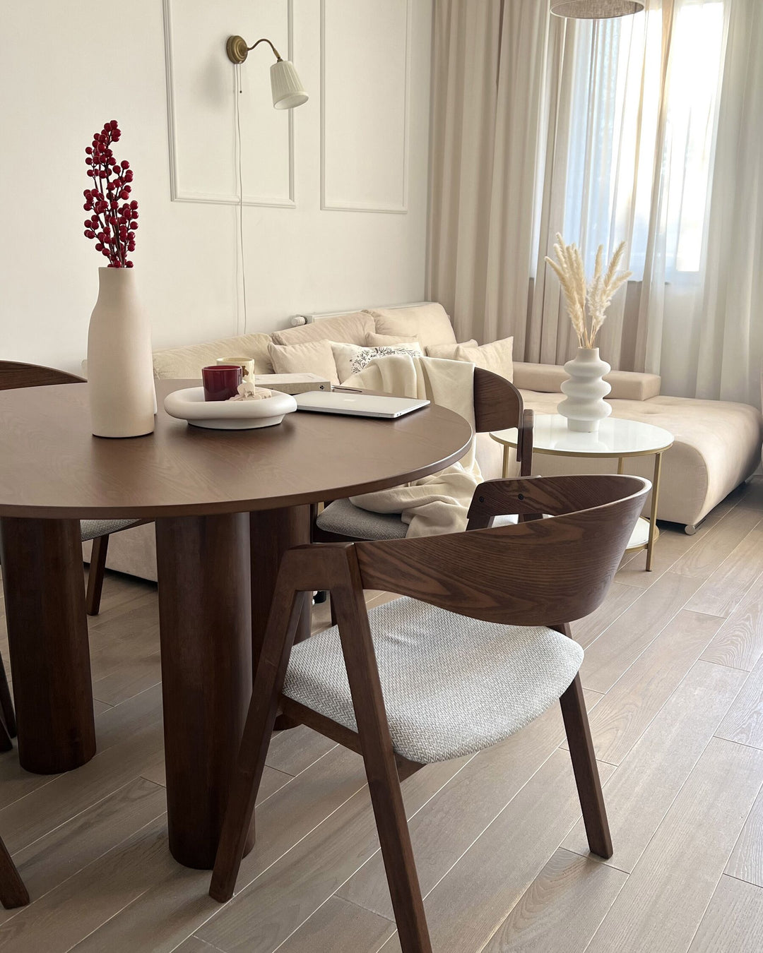 Lamberto Round Dining Table ⌀ 120 cm Dark