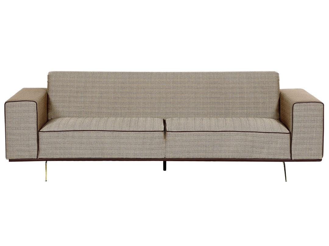 Oselo 3 Seater Linen Sofa Light Brown