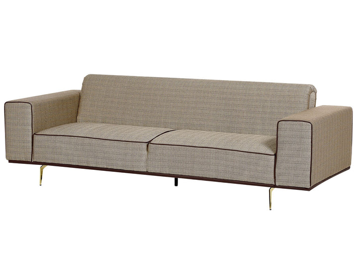 Oselo 3 Seater Linen Sofa Light Brown