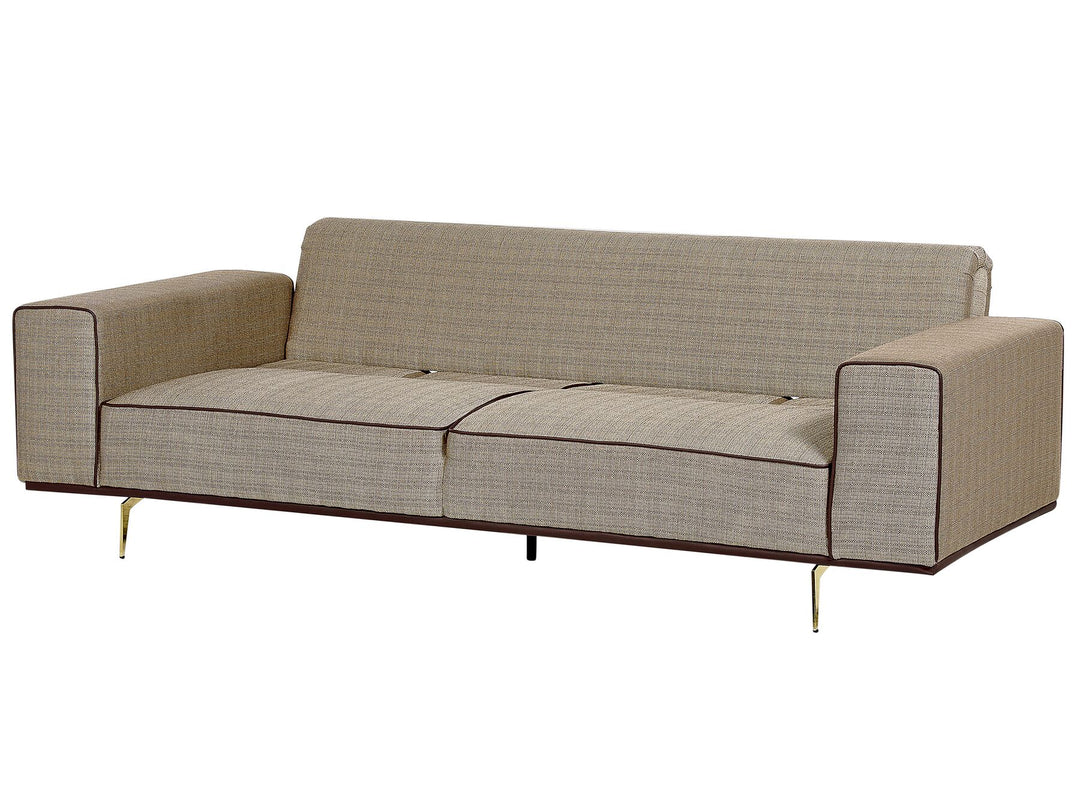 Oselo 3 Seater Linen Sofa Light Brown