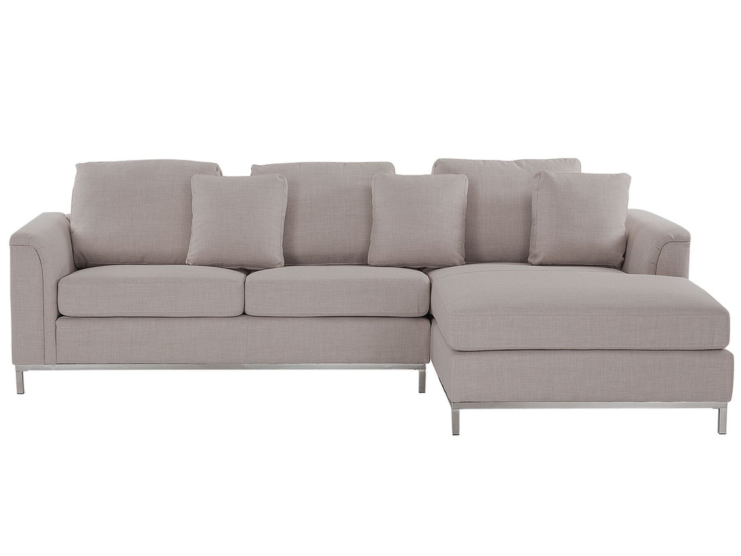 Oslo Left Hand Fabric Corner Sofa Beige