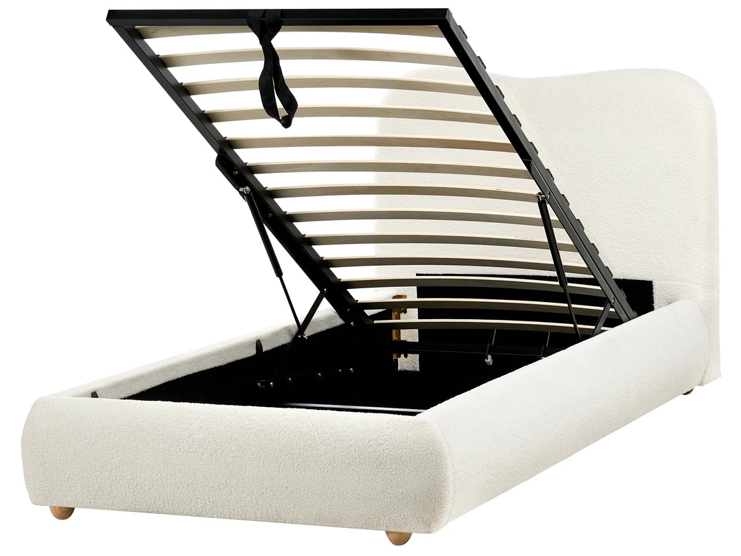 Ottoman Bed Boucle  90 x 200 cm (EU Single) Off-White Kyara