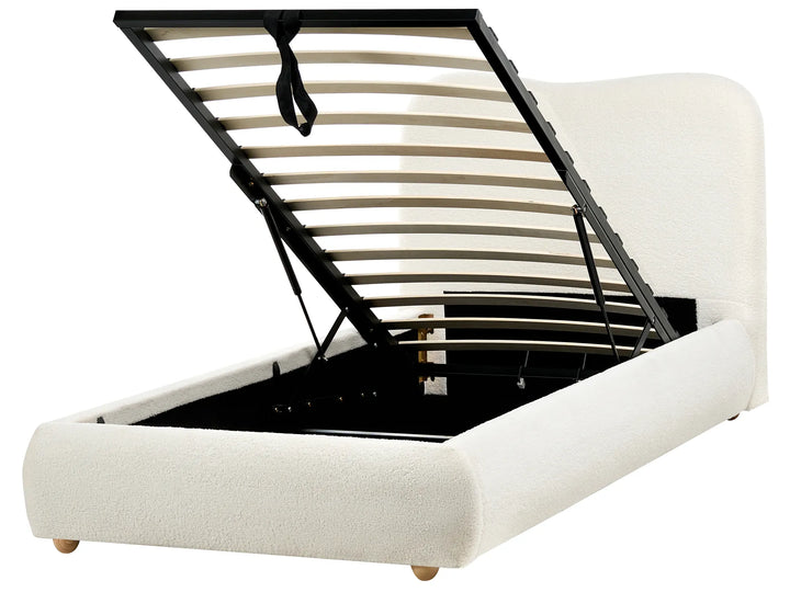 Ottoman Bed Boucle  90 x 200 cm (EU Single) Off-White Kyara