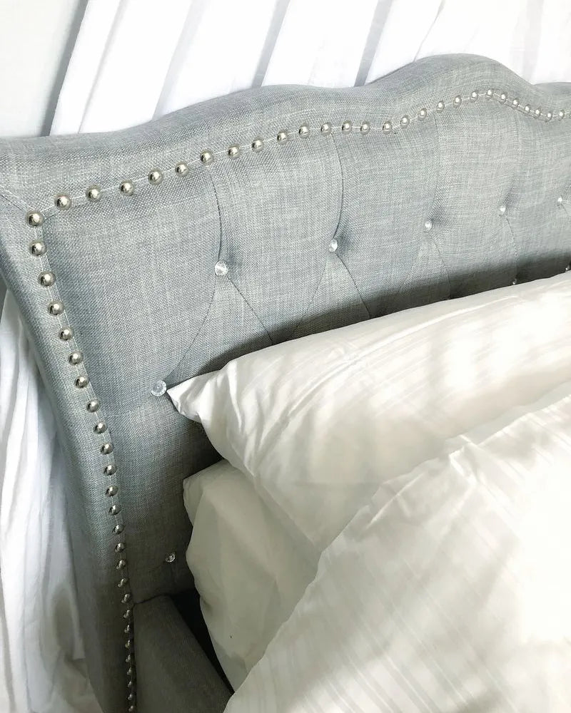 Ottoman Bed Fabric 90 x 200 cm (EU Single) Light Grey Miri