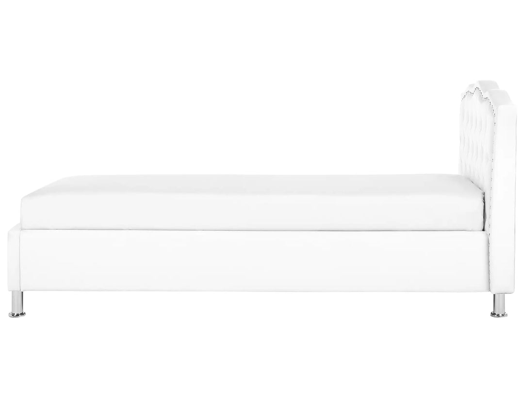 Ottoman Bed Faux Leather 90 x 200 cm (EU Single) White Dares
