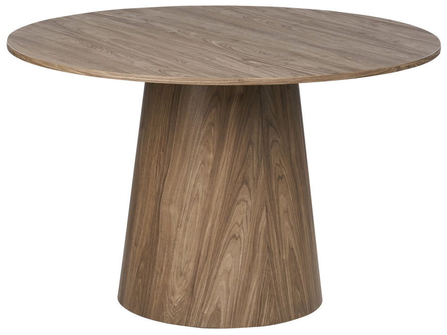 Dark wood round dining table 120 cm