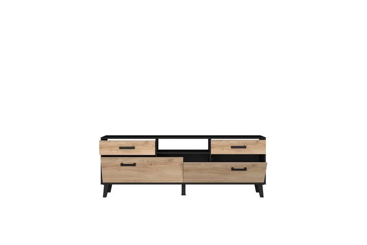 Artona 04 TV Cabinet Oak Artisan & Black Matt Finish