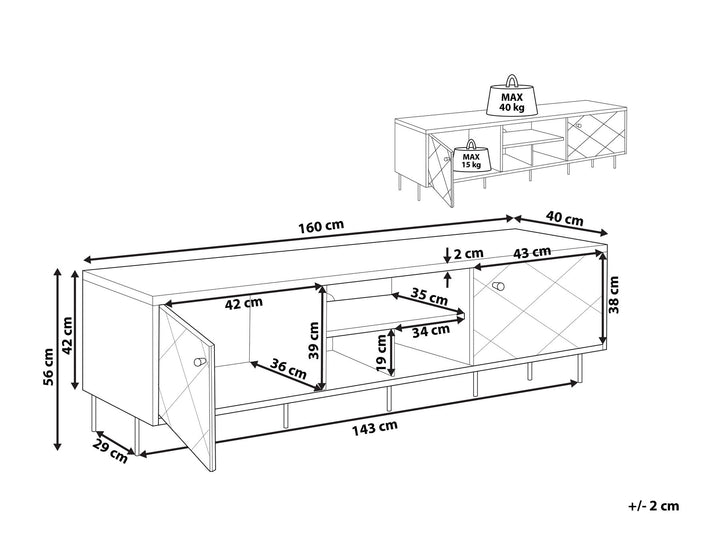 TV Stand Dark Brown/ Grey Bankston