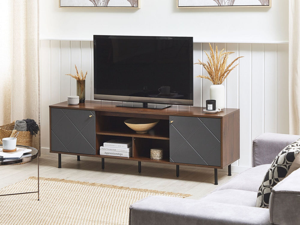 TV Stand Dark Brown/ Grey Bankston