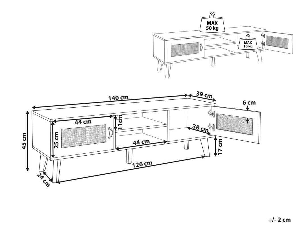 TV Stand Off-White Roanoke