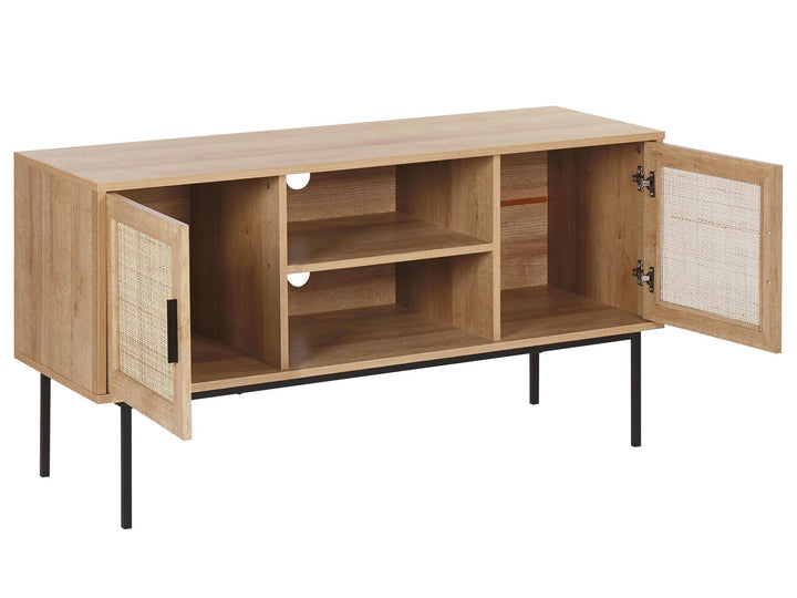 TV Stand Rattan Light Brown Warren