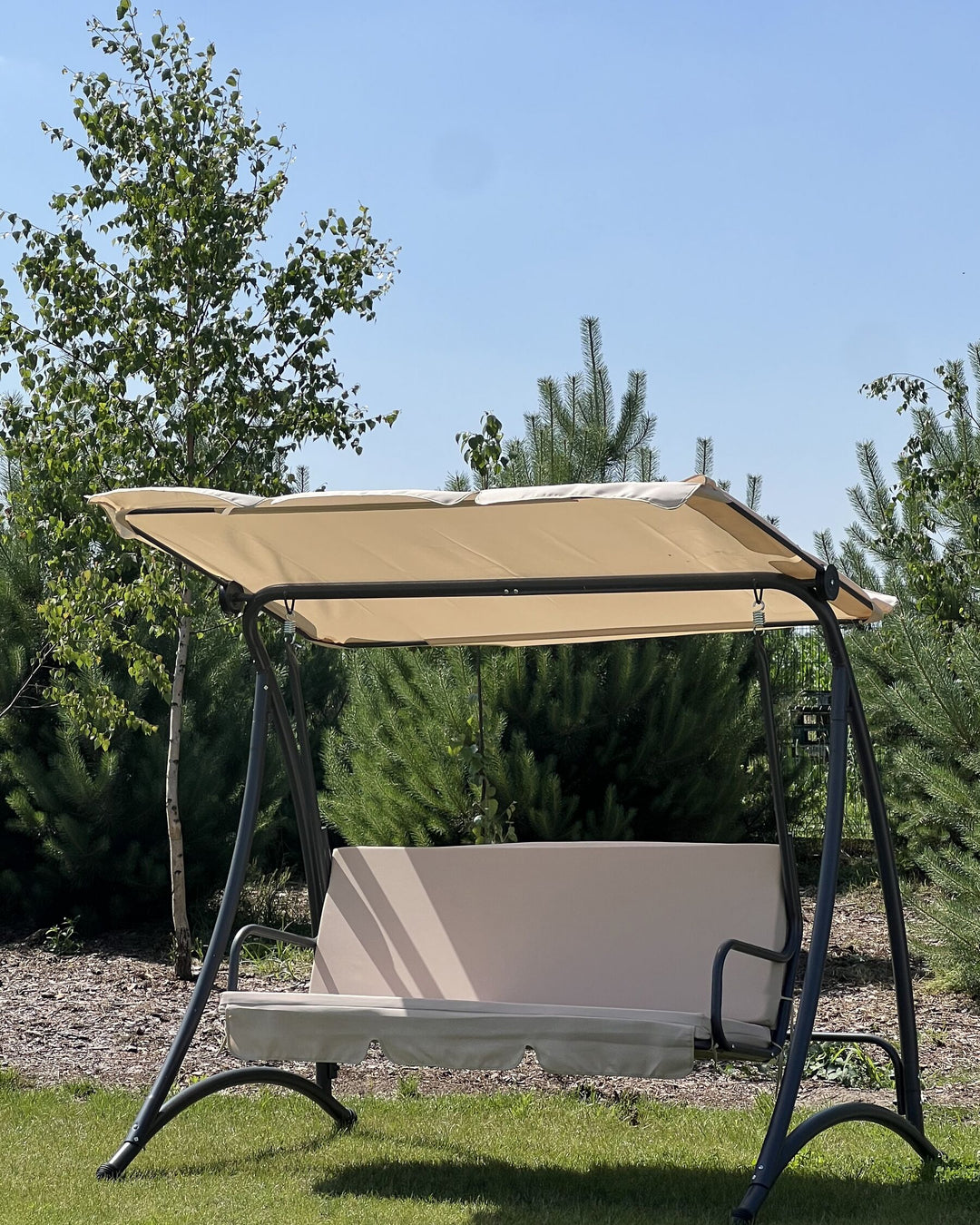Temple Patio Swing Metal Sand Beige
