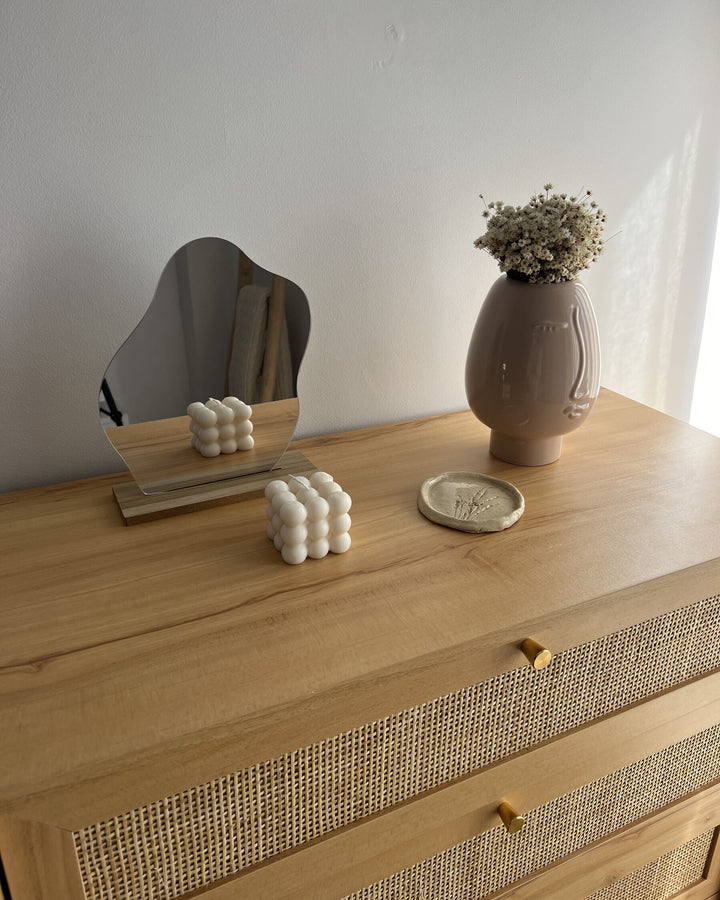 4 Drawer Chest Rattan Light Brown Caistor