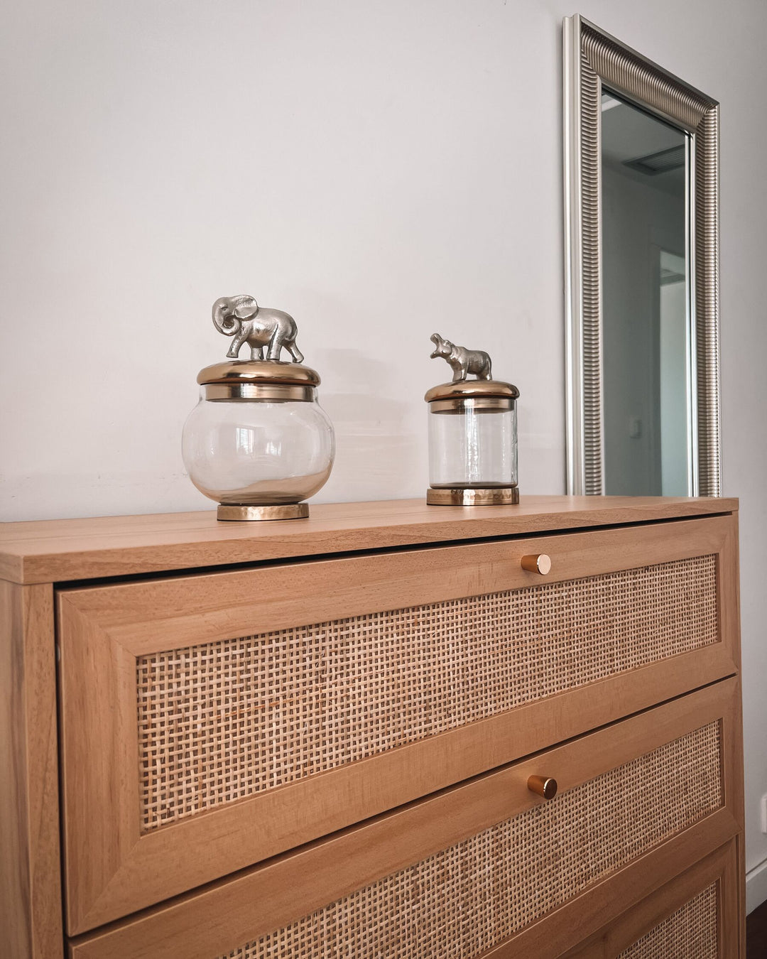 4 Drawer Chest Rattan Light Brown Caistor