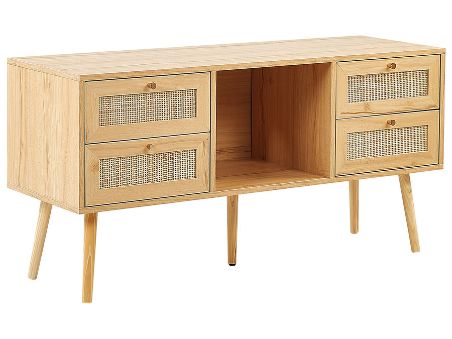 TV Stand Rattan Light Brown PEROTE