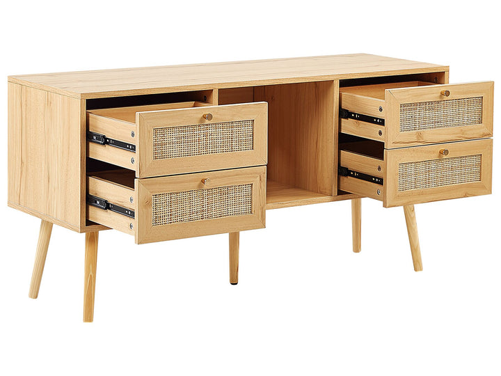 TV Stand Rattan Light Brown Caistor