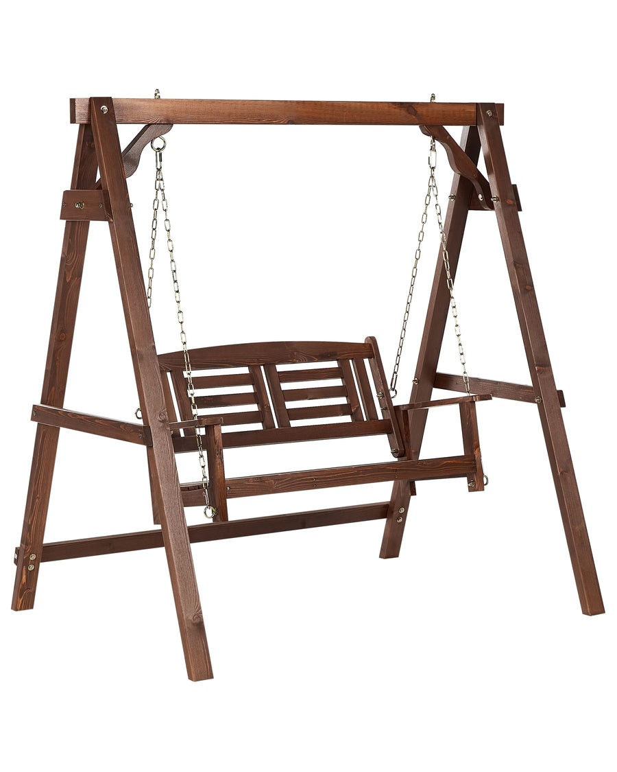 Nerito Patio Swing Wood Dark Brown
