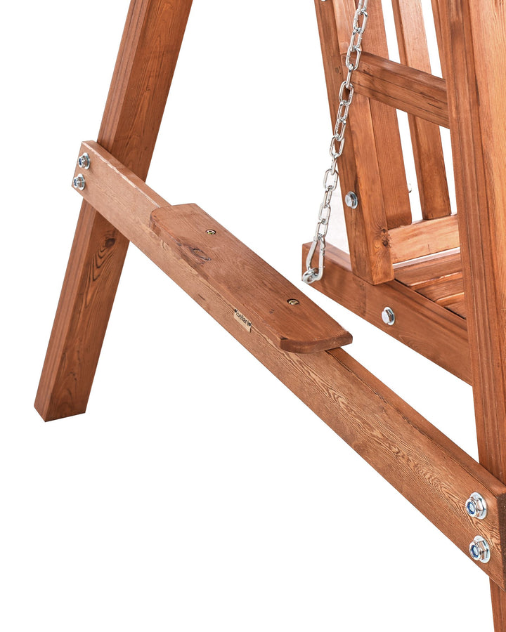 06/11/2025 Ficarella Patio Swing Larch Wood Brown