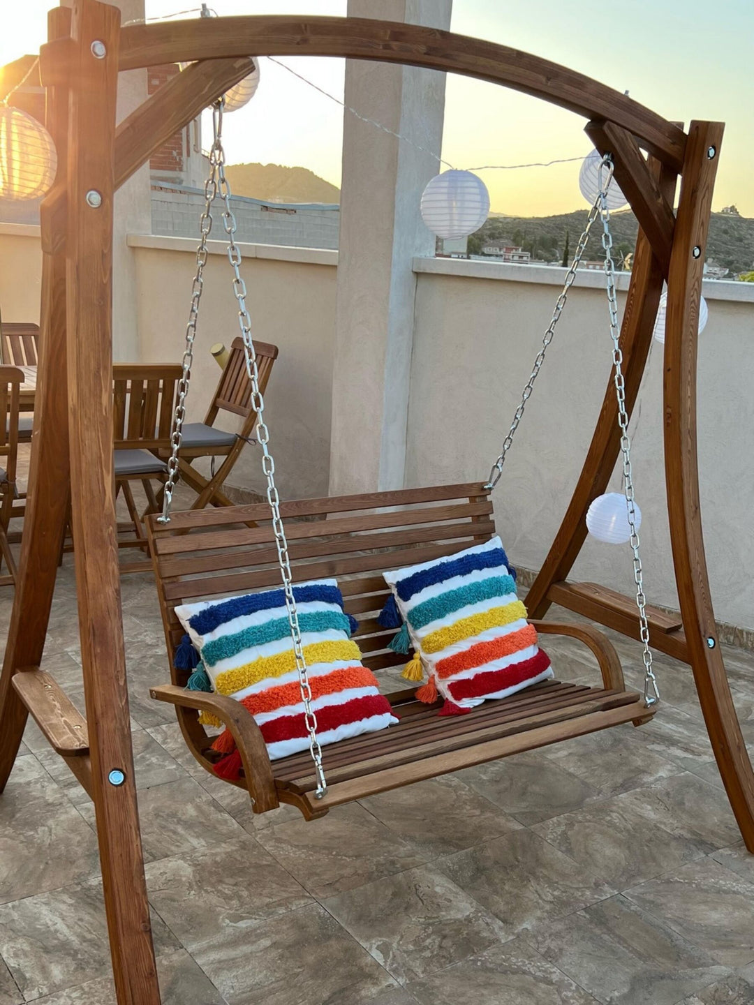 Novara Patio Swing Wood Brown