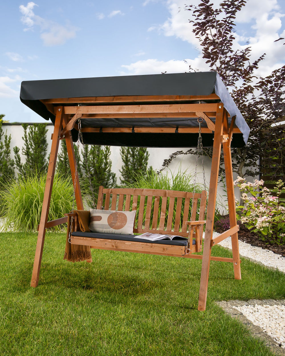 Fibbialla Patio Swing Spruce Wood Brown