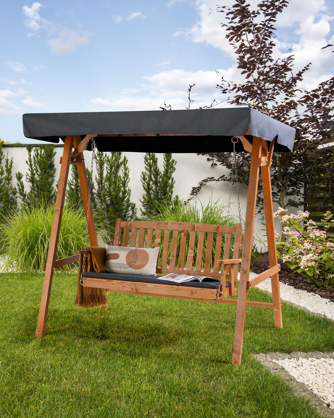 Fibbialla Patio Swing Spruce Wood Brown