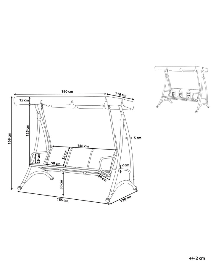 Bogart Patio Swing Metal Black