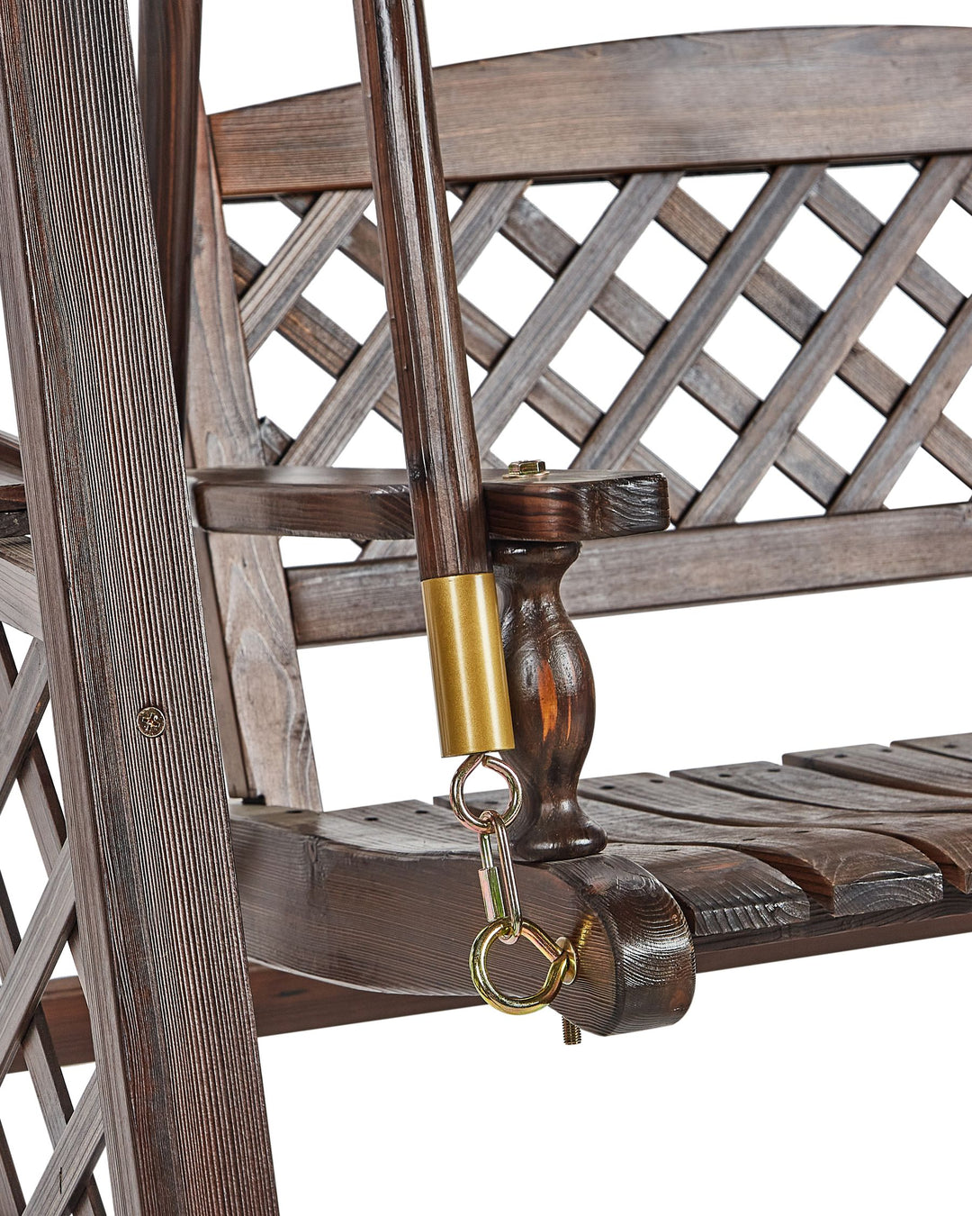 10/10/2025 Senarica Patio Swing Wood Dark Brown