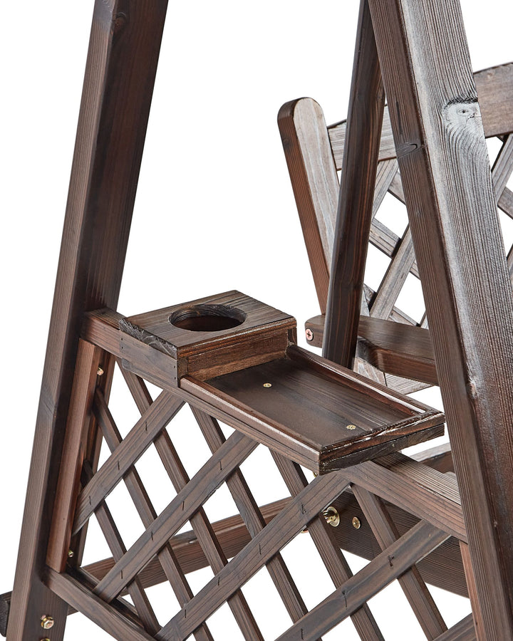 10/10/2025 Senarica Patio Swing Wood Dark Brown