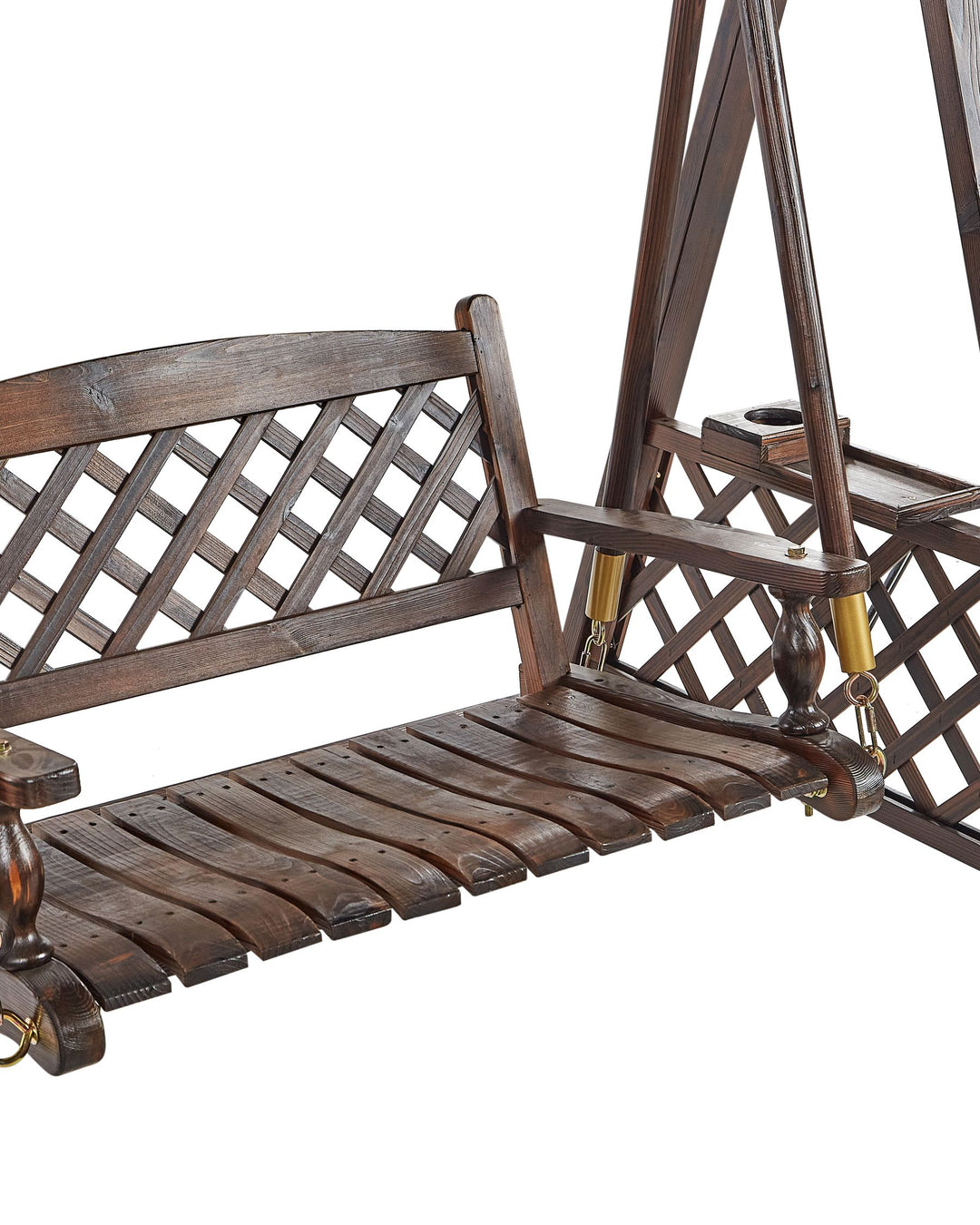 10/10/2025 Senarica Patio Swing Wood Dark Brown