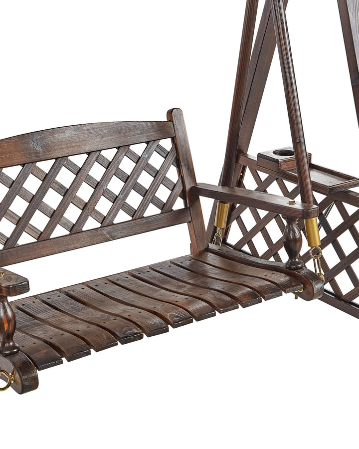 10/10/2025 Senarica Patio Swing Wood Dark Brown