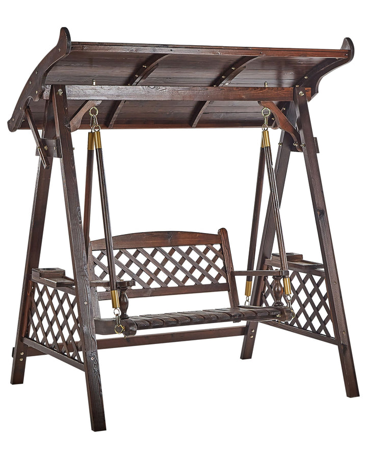 10/10/2025 Senarica Patio Swing Wood Dark Brown