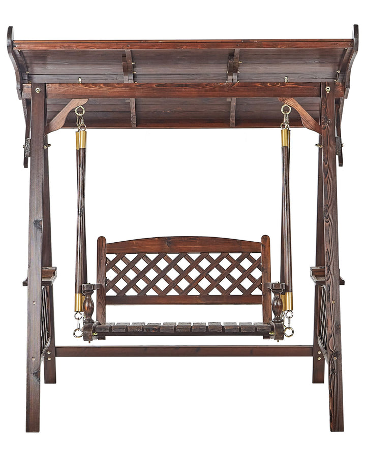 10/10/2025 Senarica Patio Swing Wood Dark Brown